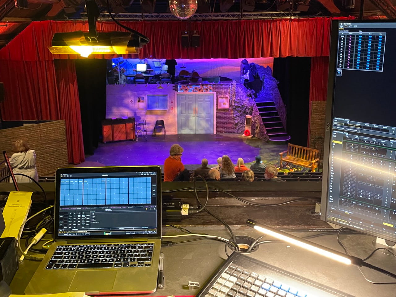 The view from the lighting box, showing my MacBook Pro running Eos.