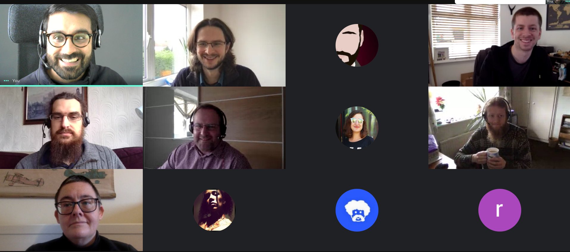 Screenshot of the group of people on the call